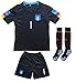 LES TRICOT FCW 2018 Italy Home #1 Gianluigi Buffon Football Futbol Soccer Kids Goalkeeper Jersey Shorts Socks Set Youth Sizes (Black, 12-13 Years)