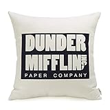 The Office Merchandise Dunder Mifflin Pillow Covers 18 x 18 Inch The Office Gifts for Dwight Schrute Fans