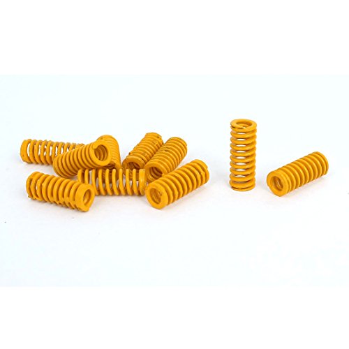 uxcell 8mm OD 20mm Long Light Load Compression Mould Die Spring Yellow 10pcs