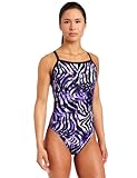 Speedo Womens Zebra Haze Xtra Life Lycra Flyback Swimsuit