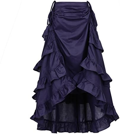 NIGHT BUTTERFLY Women's Costume Steampunk Cocktail Party Skirts Black High-Low (XLarge, Purple)