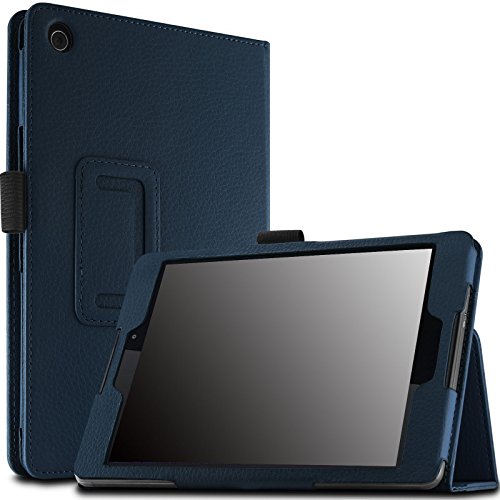 Infiland Asus ZenPad Z8 / ZenPad 3 8.0 Case, Folio Premium PU Leather Smart Case Cover for 2016 ASUS ZenPad Z8 Verizon 7.9 inch ZT581KL Tablet, Navy