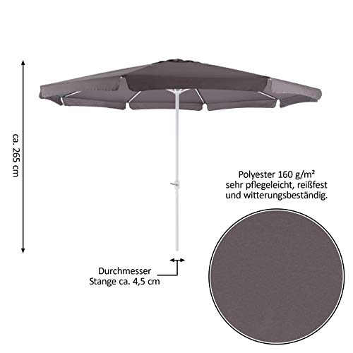 Nexos Sonnenschirm 4m mit Kurbel Alu Gestell Sonnenschutz Gartenschirm – Bild 8