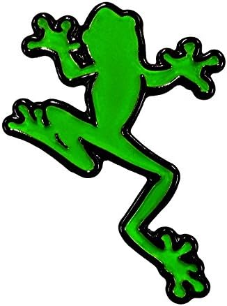 Applicable Pun Climbing Frog Amphibian Biology Green and Black - Lapel or Fabric Pin
