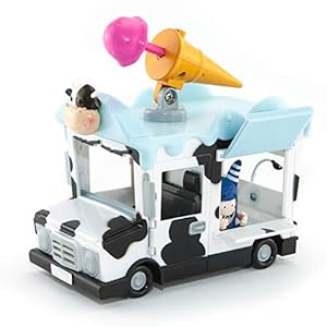 Oddbods Action Vehicle - Pogo's Ice Cream Truck - Push Powered Toy Car For Kids With Rotating Mini Ice Cream Launcher & Functioning Hatch, Comes With Truck & Pogo Action Figurine, Ages 5+