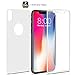 iPhone X Screen Protector,9H Hardness iPhone X Front Back Tempered Glass Screen Protector 5D Full Coverage(white)((1 Front and 1 Back)