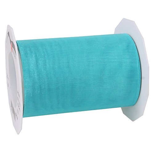 PRÄSENT C.E. Pattberg SHEER Organza turquoise, 27 yards Gift Wrap, 4.4 inches width, Accessories for Decoration & Handicrafts, Decoration Ribbon for Presents, for every occasion, Polyester, 112mm-25m