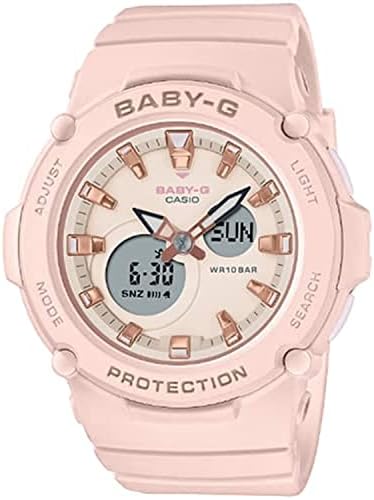 Casio Baby-G Women's Watch Digital Analog Pink Dial Resin Band BGA