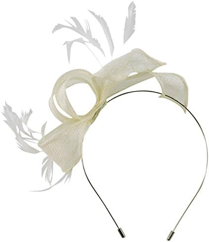 Max and Ellie Sinamay Fascinator In Ivory, Size: One Size