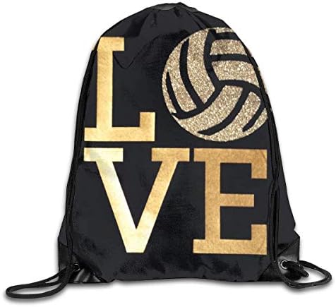 WSSM Volleyball Bling Love Drawstring Backpacks Sport Leisure Bundle Backpack Beam Backpack Sport Gym Travelling Bag