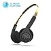 JLab Audio Rewind Icon Wireless Retro Headphones | Bluetooth 4.2 | 12 Hours Playtime | Custom EQ3 Sound | Music Controls | Noise Isolation | with Microphone | Throwback 80s 90s Design | Black / Gold