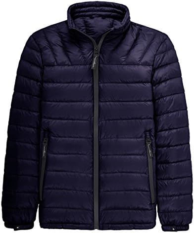 FADTOP Men's Packable Ultra Light Weight Stand Collar Down Puffer Jaket Coat