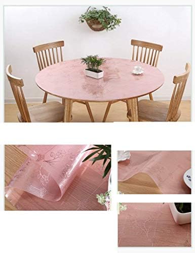 XQY Household Tablecloth, Coffee Table Tablecloth，European Style Round Tablecloth PVC Waterproof Oil-Proof Table Mats Plastic Crystal Plate Size Optional（Colour: Round/1.0Mm，Restaurant Tablecloth