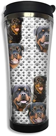 COLOMAKE Stainless Steel 420 ML Rottweilers and Thistles Coffee Mug Double Wall Vacuum Insulated Tumbler Water Coffee Cup Travel Home Office School Works Great Hot Cold Drink