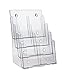 Source One 8 Pocket 4 Tier Clear Acrylic Brochure Holder Organizer Counter Top or Wall Mount (1 Pack)