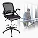 ELECWISH Tall Drafting Chair - Adjustable Height with Flip Arms, Breathable Mesh Seat and Foldable 5 Star Base Black, Office Desk Chair, Black