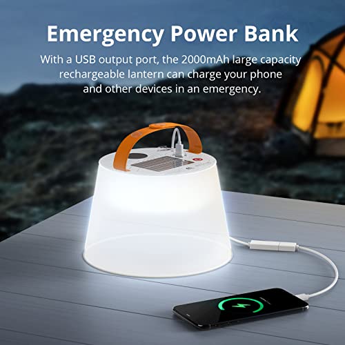 AKASO Inflatable Lantern Rechargeable, Solar Camping Lantern with Bluetooth Speaker, USB & Solar