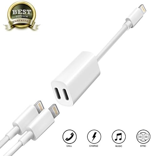 Atill iPhone 7 Lightning Adapter &amp; Splitter Headphone Audio &amp; Charge Adapter Cable with Dual Lightning Ports for iPhone X/8/8 plus/7/7 plus and iOS 10 or Later