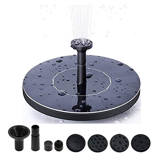 Birdbath Solar Fountain Pump, Kyerivs1.5W Circle Garden Solar Powered Water Pump Floating Fountain Pump for Birdbaths&Ponds,Solar Powered Water Fountains Submersible Pump Kit Garden Decorations