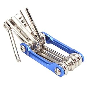 Deror Fietsgereedschap, 11-in-1, fietsreparatieset, schroefsleutel, schroevendraaier, kettingbreker…