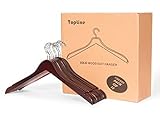 Topline Classic Wood Shirt Hangers - Cherry Finish (10-Pack)