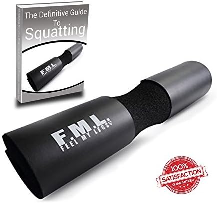 Squat Pad by FITSHIT -Thick Durable Black Barbell Pads- Soft Padding for Back and Neck- Best for Weightlifting, Deadlifting, Powerlifting, Bodybuilding, Training, Squatting (Black)