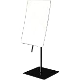 JERDON 5" x 8" Tabletop Makeup Mirror - 3X Magnification - Black - JP358BK | Rectangular Frame, 13.75" Overall Height