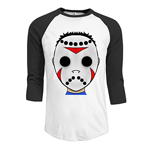 FF Fashion-S Men’s Delirious Game Two-tone Raglan 3/4 Sleeve Baseball Tee Shirts Black