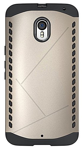 MOTO X Pure Edition Case (2015 MOTO X Style) - JOTO Hybrid Dual Layer Armor Cover Case with Corner Cushioned Protective Case for Motorola MOTO X Pure Edition (2015), MOTO X 3rd generation (Gold)