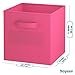 Royexe - Storage Cubes - (Set of 8) Storage Baskets | Features Dual Handles & 10 Label Window Cards | Cube Storage Bins | Foldable Fabric Closet Shelf Organizer | Drawer Organizers and Storage (Pink)