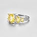 Psiroy 925 Sterling Silver Plated Created Citrine Filled 5 Stone Engagement Ring Band Size 11