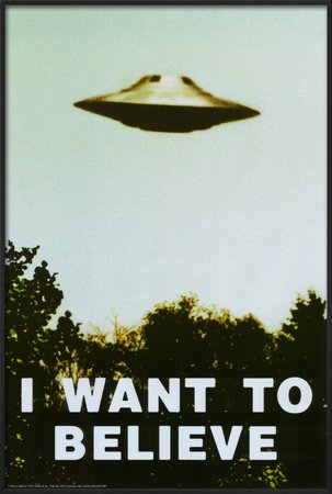 The X-Files - I Want To Believe Print Lamina Framed Poster Print, 25x37