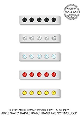 Sparkle Loops for 38mm Apple Watch 1 & 2! Bling My Thing iWatch Loop Sets with Swarovski Crystals - Disney 'I Love Mickey' White | Easily Slide them On and Off Watch Band