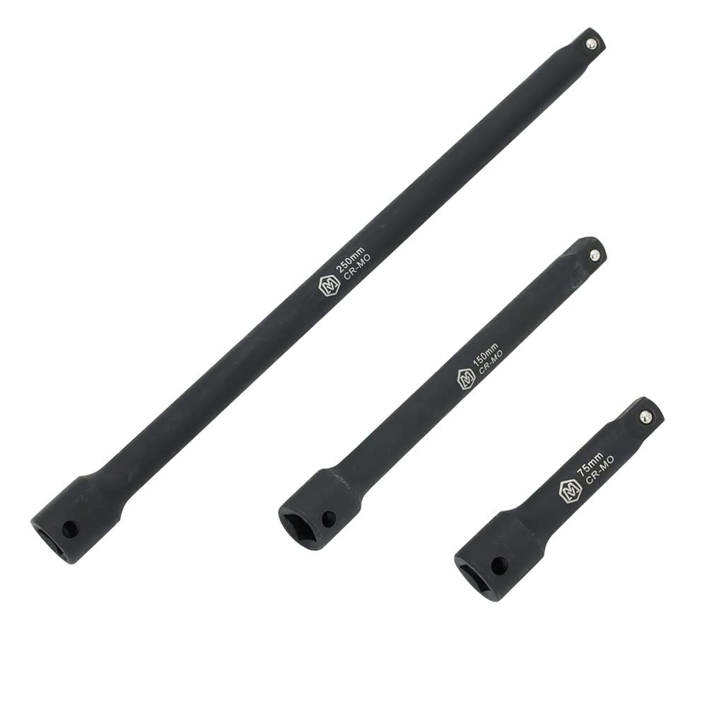 MichaelPro 3/8" Drive Impact Extension Bar Set, 3-Piece Socket Extensions - (3", 6", 10"), Heat Treated CR-V Steel, Manganese Phosphate Rust-Proof and Corrosion Resistant Lasting Quality - MP005040