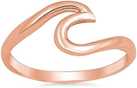 Beach Wave Ring Handmade Wire Wrap Surf Rings For Women Stainless Steel Island Jewelry Birthday Party Gifts