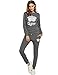 Fanala Women Crown Pattern Print O Neck Long Sleeve Sweatshirt And Pants Tracksuit