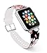 Ecute Compatible with Apple Watch Band 38mm 40mm, Soft Leather Band Strap Compatible with iWatch Series 6/5/4/3/2/1 - Red Big Flowers