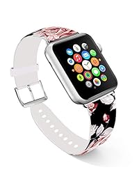 Apple Watch correa 38 mm, Sustitución de correa correa de piel iWatch con plata cierre de metal para iWatch 38 mm Mandala Patrón De Flores