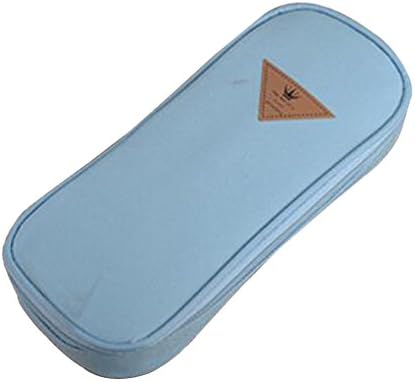 HengTian Simple Fashion Pencil Case Large Capacity Multi - Functional Pencil Pocket With Multi - Layer Interval Stationery Box (7.9 3.54 1.57 inches, Blue)