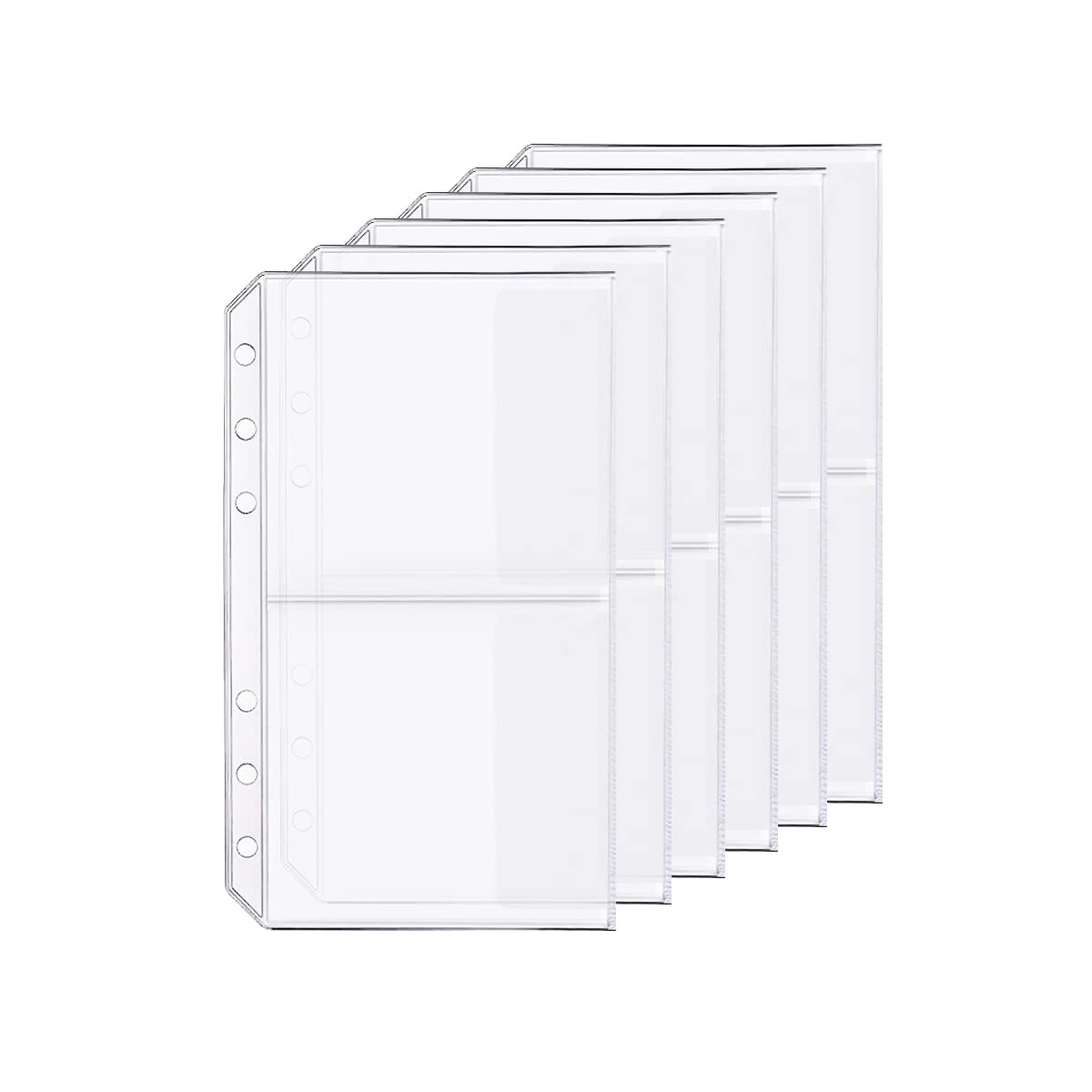 D Ring Binder Accessory Punched Binder Pockets Divider Ruler Tab Index (2 Pocket,A6)