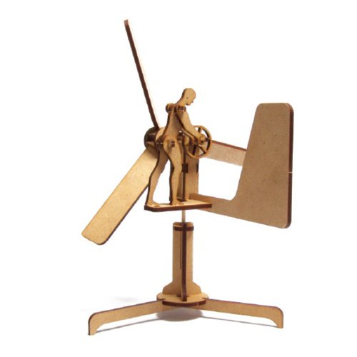 Mize Wooden Automata Wood Whirligigs Wind Assembly kits Mechanical Puzzles for Kids & Kidults, Home Room Office Interior Decor