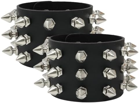 Amazon.com: HZMAN Unisex Black Metal Spike Studded Punk Rock Biker