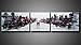 Ode-Rin Art Hand Painted Mordern Oil Paintings Two People World Of Shadow Cities Splice 3-piece Wall Decoration (20x30Inchx2pcs,20x20Inchx1pcs)