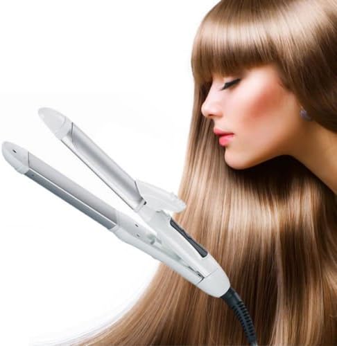 2 in 1 Hair Straightener Hair Curling Hot Ceramic Curling Curler Iron Wave Wand