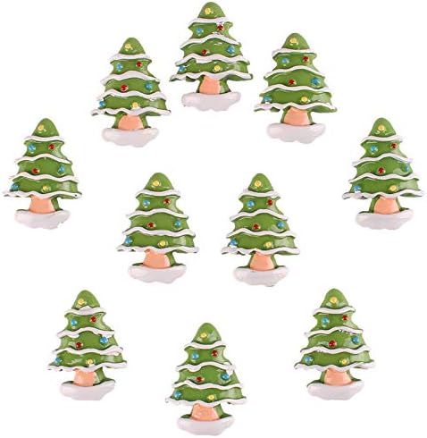 Bulk 10pcs Christmas Tree Flatback Resin Scrapbooking Cabochons DIY Hair Bow Center Decoration Embellishments Crafts