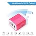 Ailkin 3 USB Wall Charger(Rose), Multiport Charger Plug Adapter, Fast Power Block, Travel Home Charger Station Block Cube Replacement for iPad/iPhone/Samsung/LG/Huawei/HTC/Sony and More Cell Phone