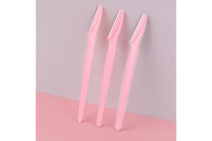 3Pcs Eyebrow Trimmer Blades, Dermaplane Razor for Women Face, Eyebrow Epilation & Hair Removal for Women and Men（Pink）