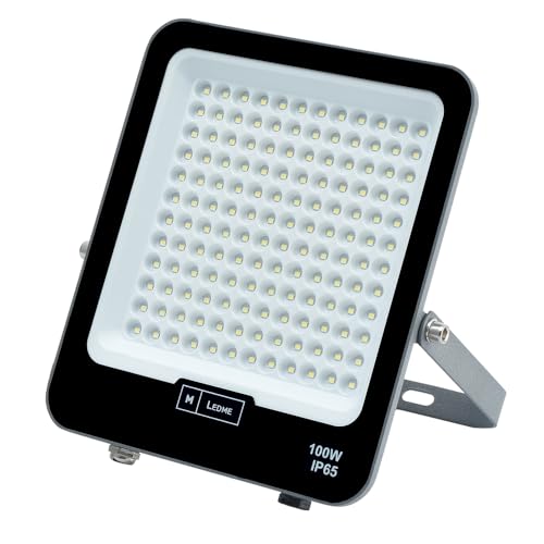 M Ledme - Faretto Proiettore Led Napoli Plus 100W, 12.000 lumen, IP65 dimmerabile, Colore Luce Neutra (4500k), illuminazione esterna, uso per giardino, cortili, parcheggio, hotel, navi ecc. LM6811