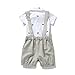 Ferenyi US Baby Boys Bowtie Gentleman Romper Jumpsuit Overalls Rompers (70/0-6 months, Gray