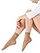 10 Pack Womens Ankle High Sheer Socks 20 DEN (Beige and Black, 7-10)